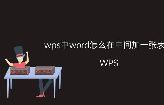 wps中word怎么在中间加一张表格 WPS Word插入表格